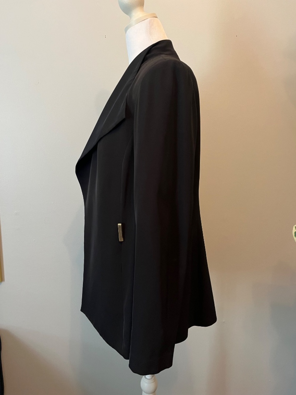 Calvin Klein Draped Waterfall Collar Belted Jacket Fits Sz 8-14 Open Blazer - Picture 5 of 9